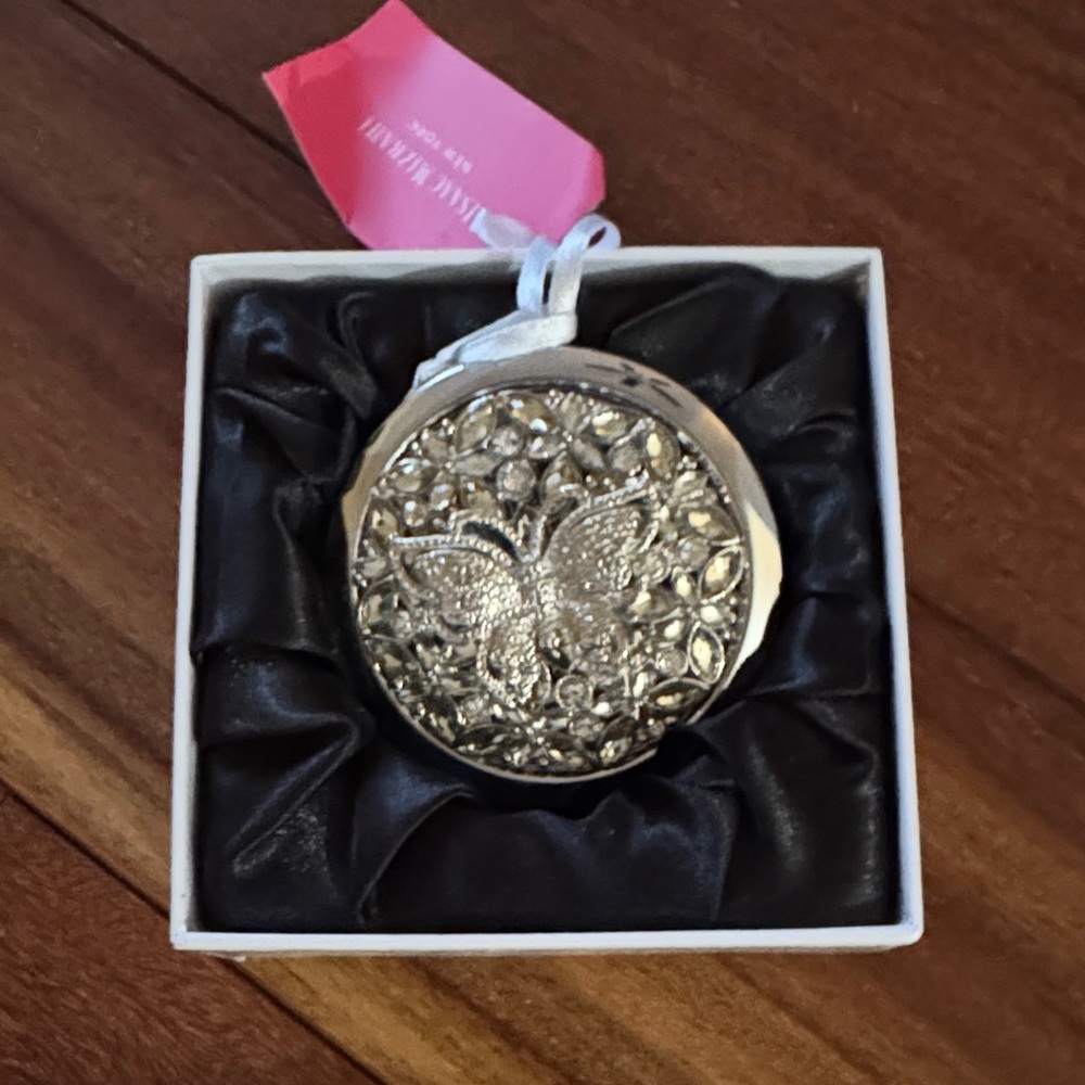 Isaac Mizrahi Silver Butterfly Compact Mirror